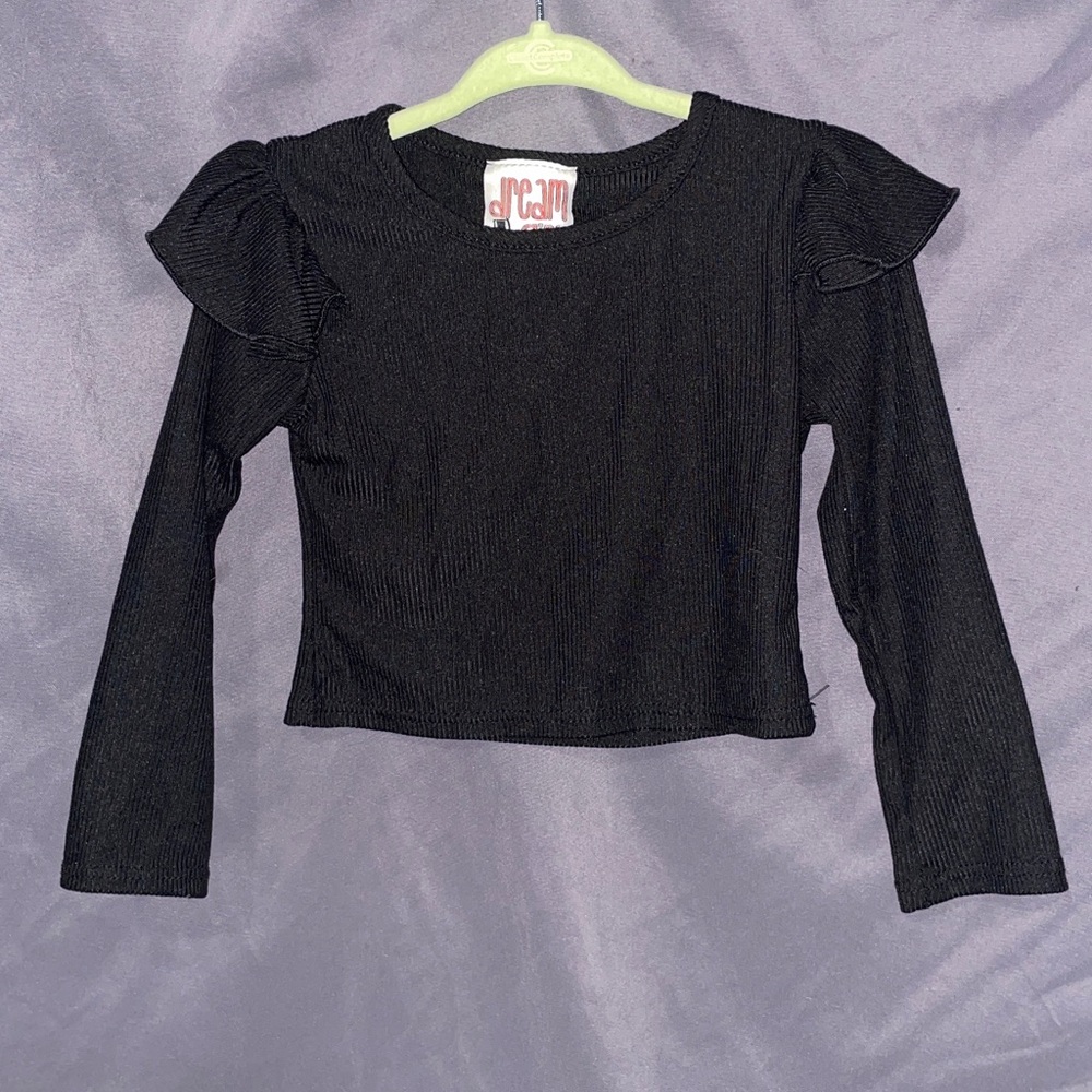 Dreamgirl Black Ribbed Top with Patterned Skirt - Picture 4 of 7